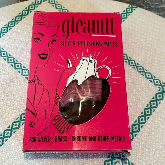 Vintage Gleamit Silver Polishing Mitts in Original Box Used Condition - Picture 6 of 12